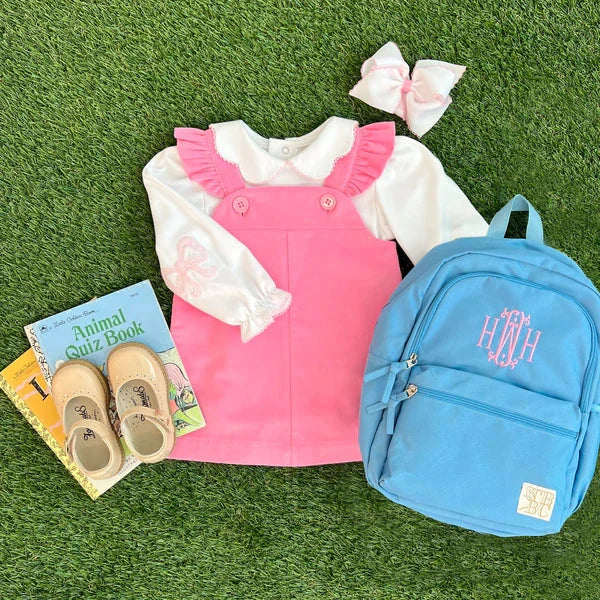 Emma's Elbow Patch Top & Onesie - Palm Beach Pink Girl Shirt Beaufort Bonnet 