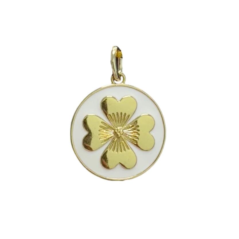 Enamel Clover Charm Necklace Charm Shiver and Duke 