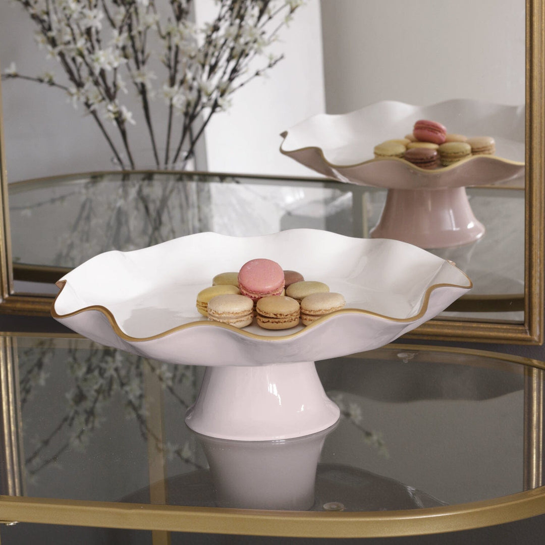 ENCANTO Carola Pedestal Cake Plate - Camellia and White Cake Stand Beatriz Ball 