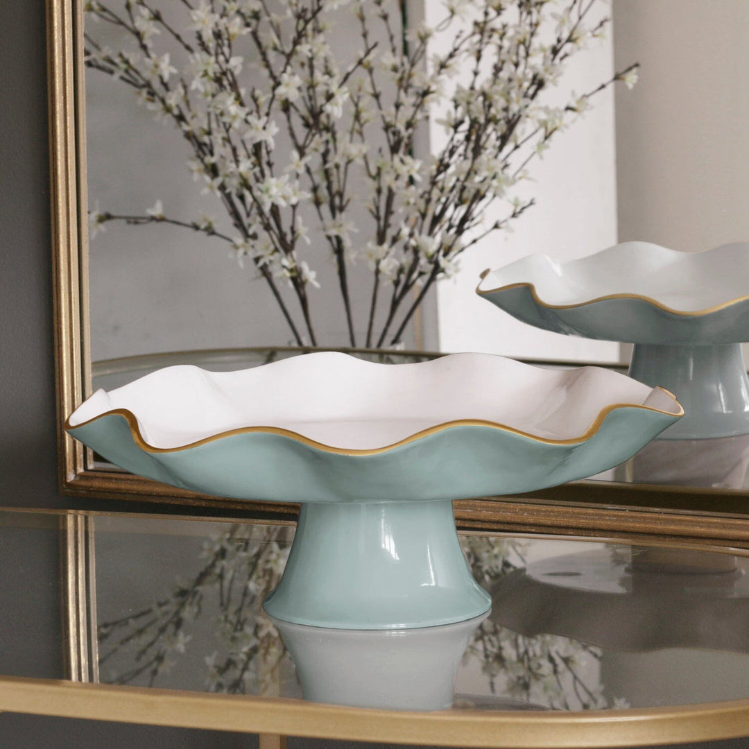 ENCANTO Carola Pedestal Cake Plate - Slate and White Cake Stand Beatriz Ball 