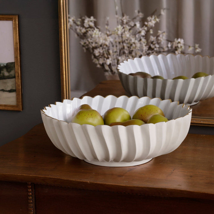 ENCANTO Orlando Large Bowl - Cream and White Decorative Bowl Beatriz Ball 