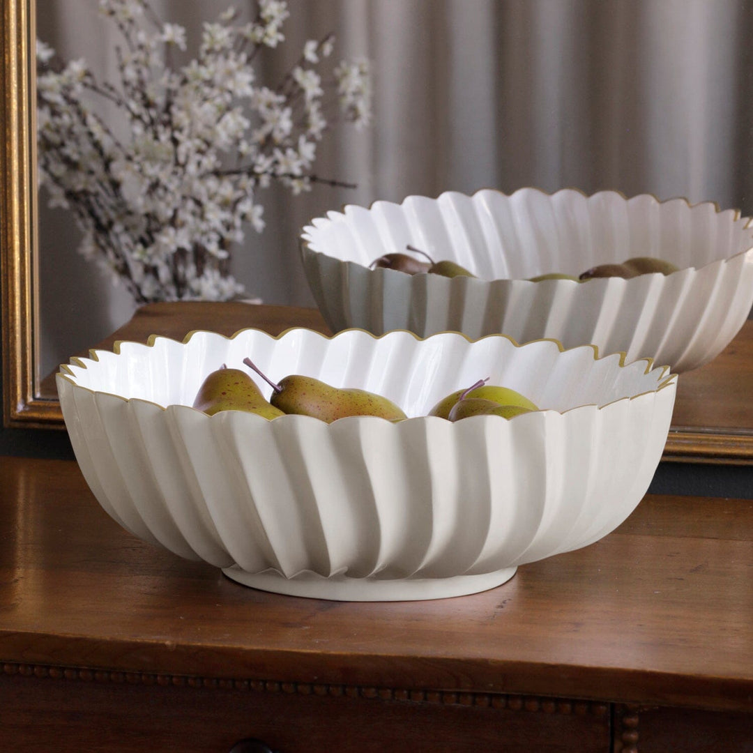 ENCANTO Orlando Large Bowl - Cream and White Decorative Bowl Beatriz Ball 
