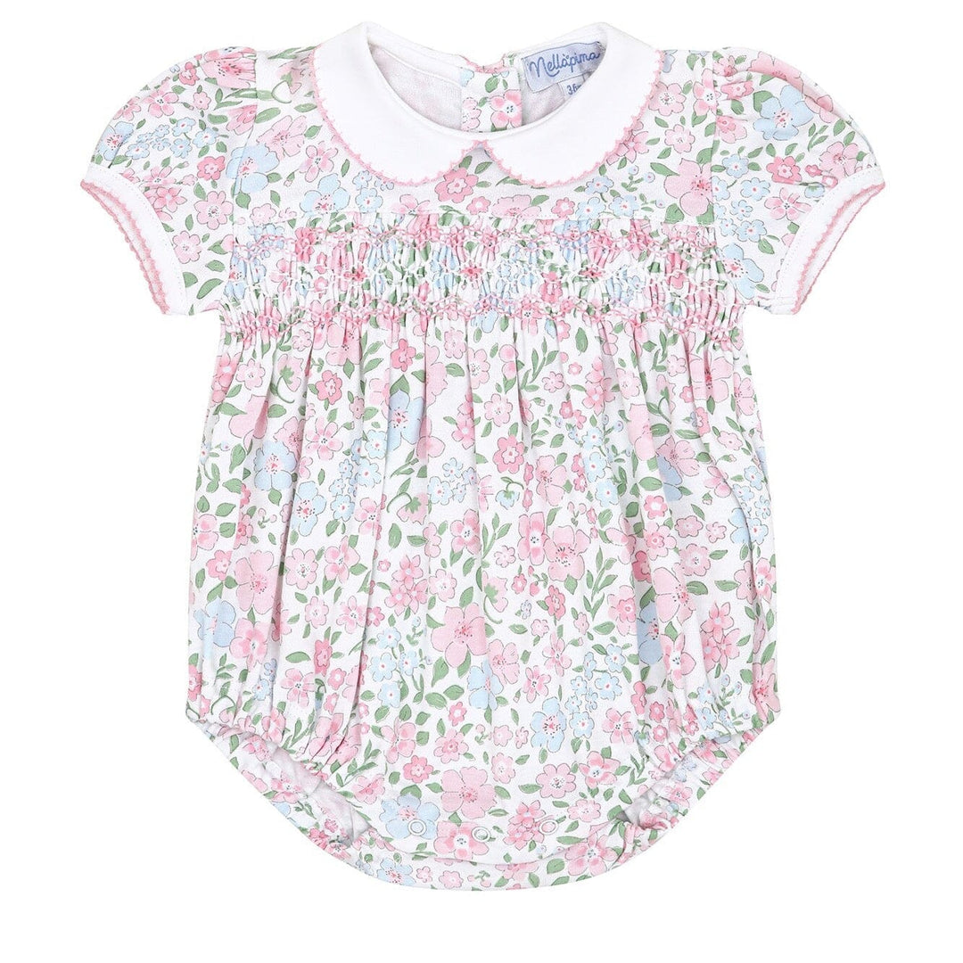 English Garden Smocked Bubble Girl Bubble Nella Pima 