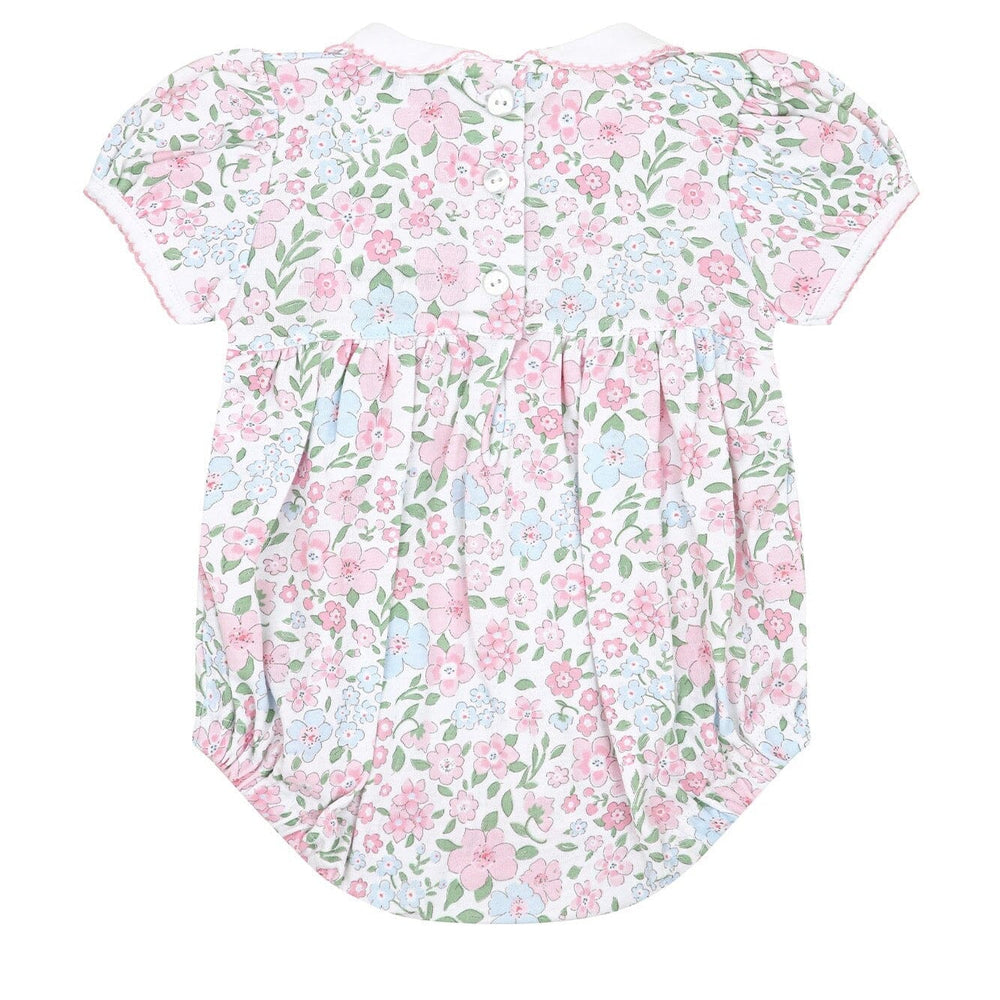 English Garden Smocked Bubble Girl Bubble Nella Pima 
