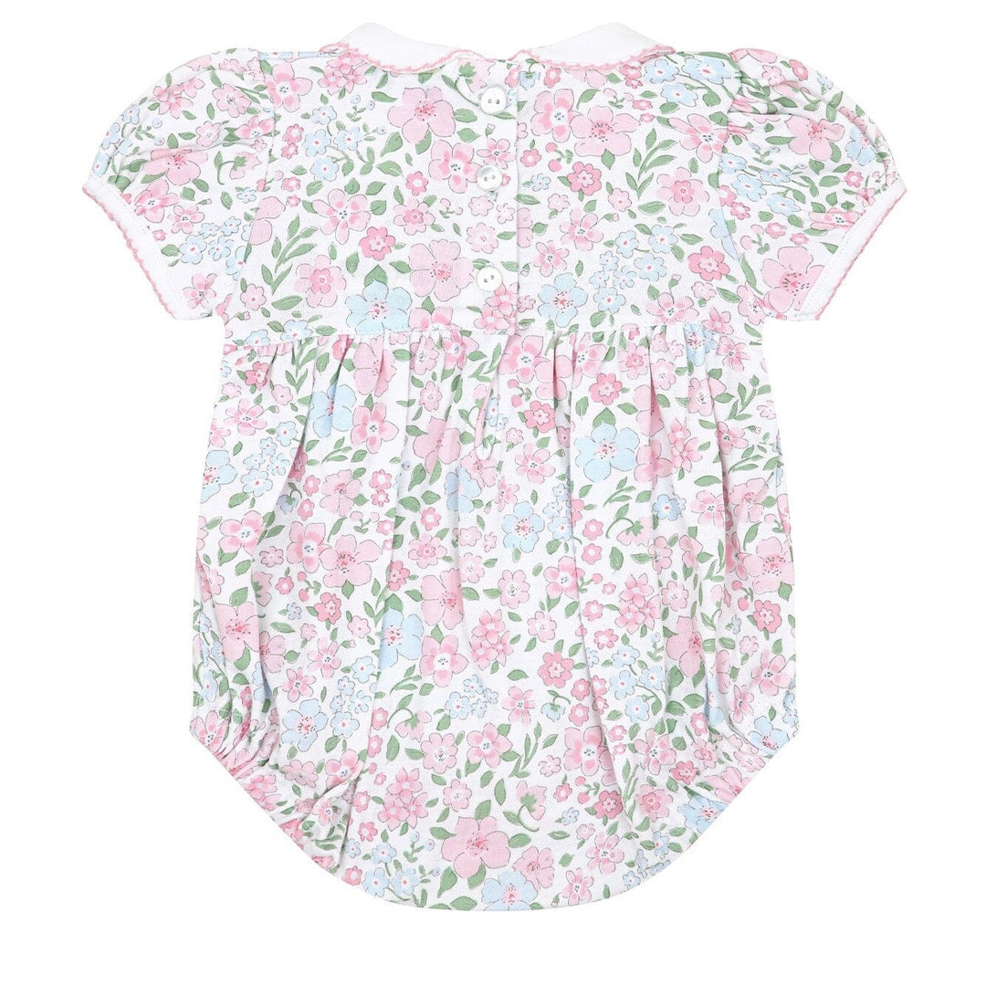 English Garden Smocked Bubble Girl Bubble Nella Pima 