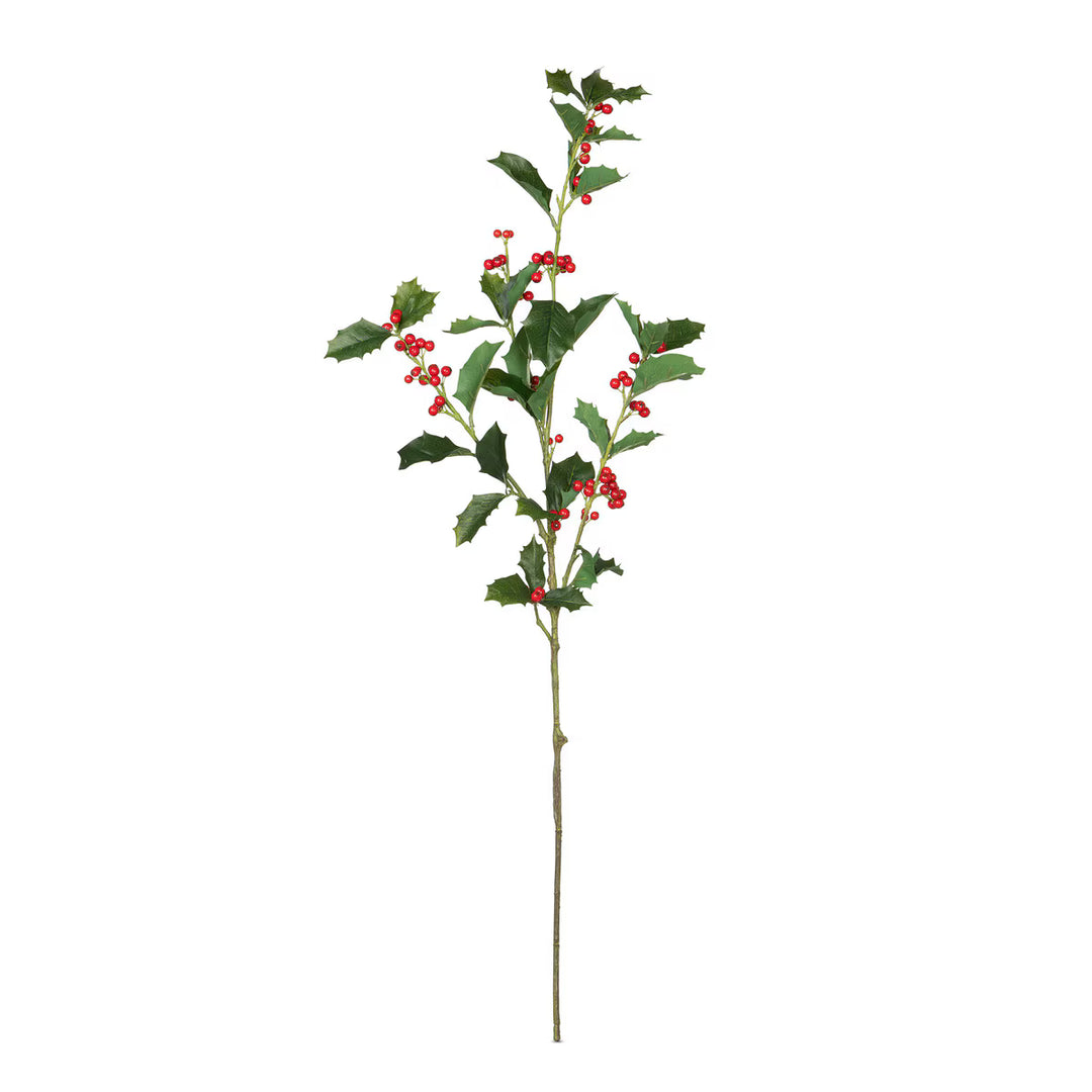 English Holly Stem Faux Florals Park Hill 