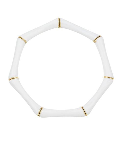 Epoxy Bamboo Bracelet Womens Bracelet Golden Stella White 