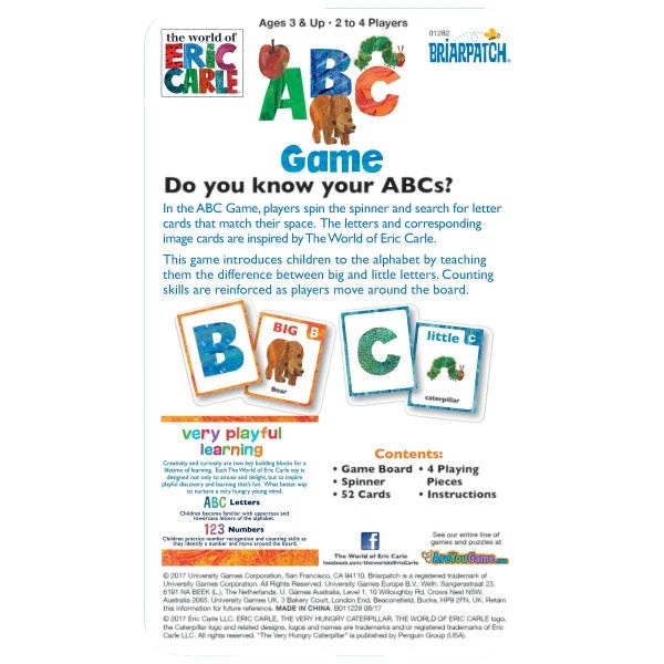 Eric Carle Abc Learning Cards Game Tin Card Game University Games 