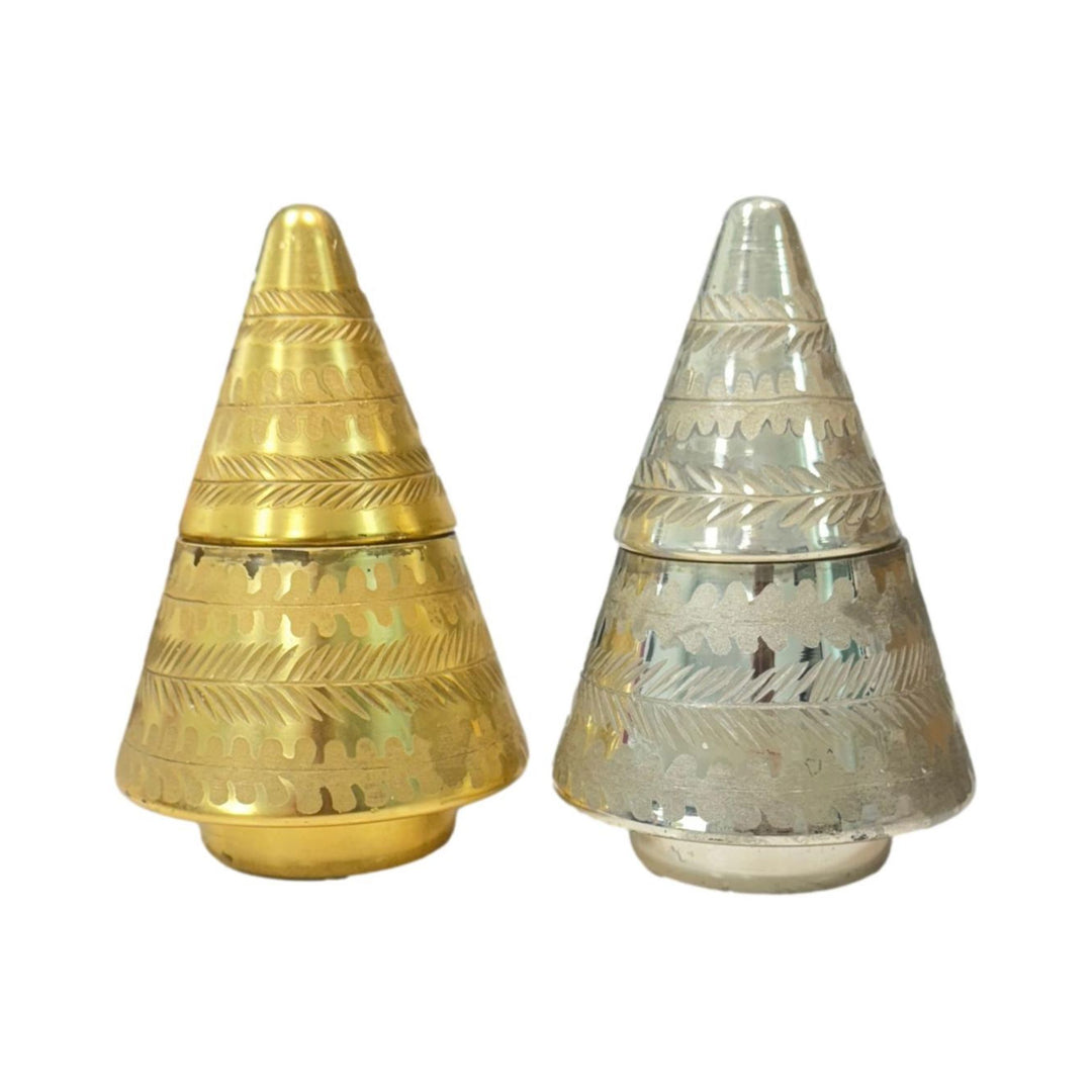 Etched Glass Tree Candles Christmas Decor Mary Square 