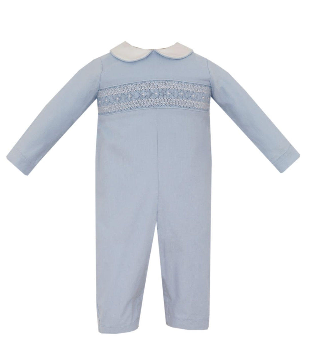 Ethan Long Romper - Light Blue Corduroy Boy Romper Petit Bebe 