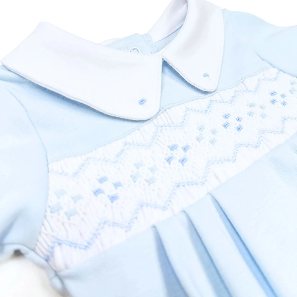 Ethan Smocked Bubble - Blue Boy Bubble Magnolia Baby 