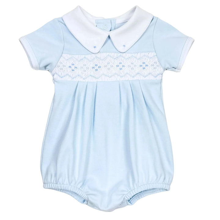 Ethan Smocked Bubble - Blue Boy Bubble Magnolia Baby 