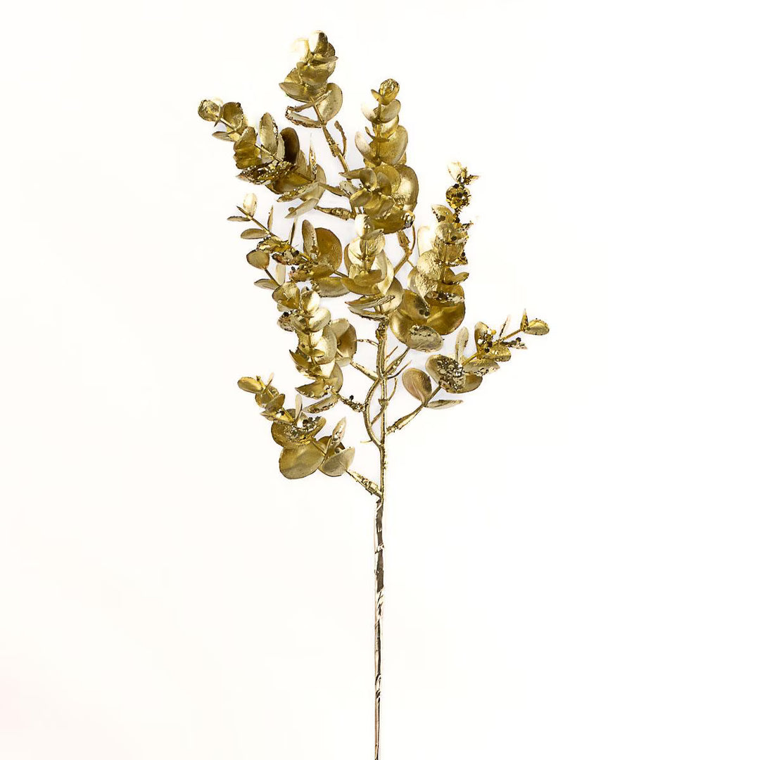 Eucalyptus Stem in Gold Faux Florals The Royal Standard 