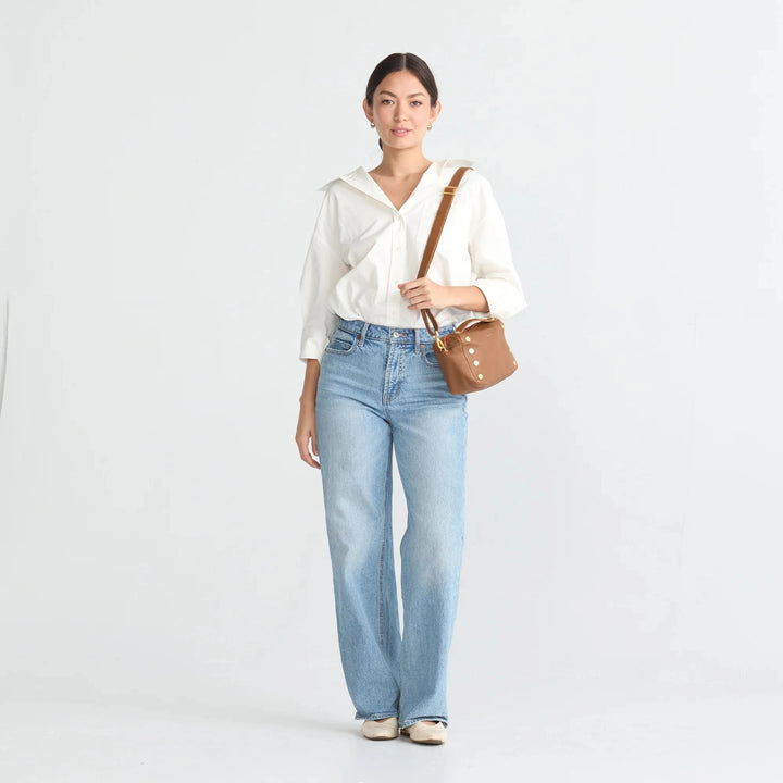 Evan Leather Crossbody Bag - Mahogany Pebble Purse Hammitt 