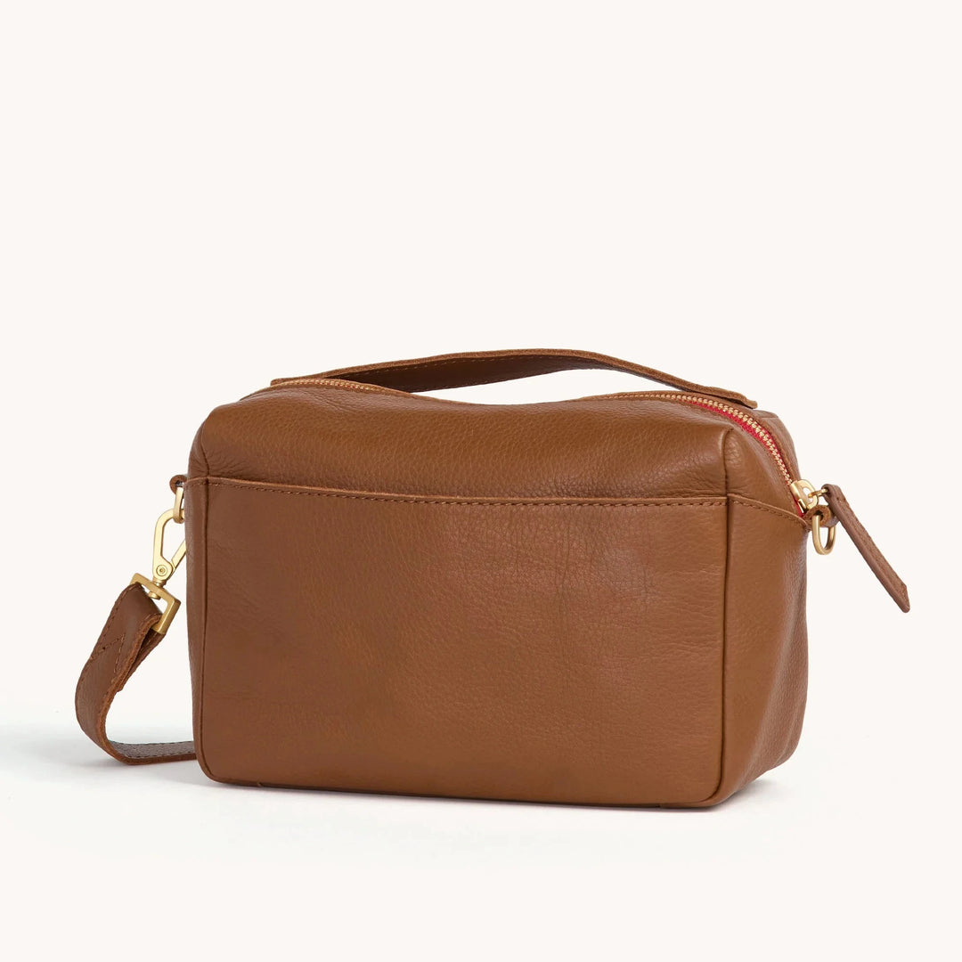 Evan Leather Crossbody Bag - Mahogany Pebble Purse Hammitt 
