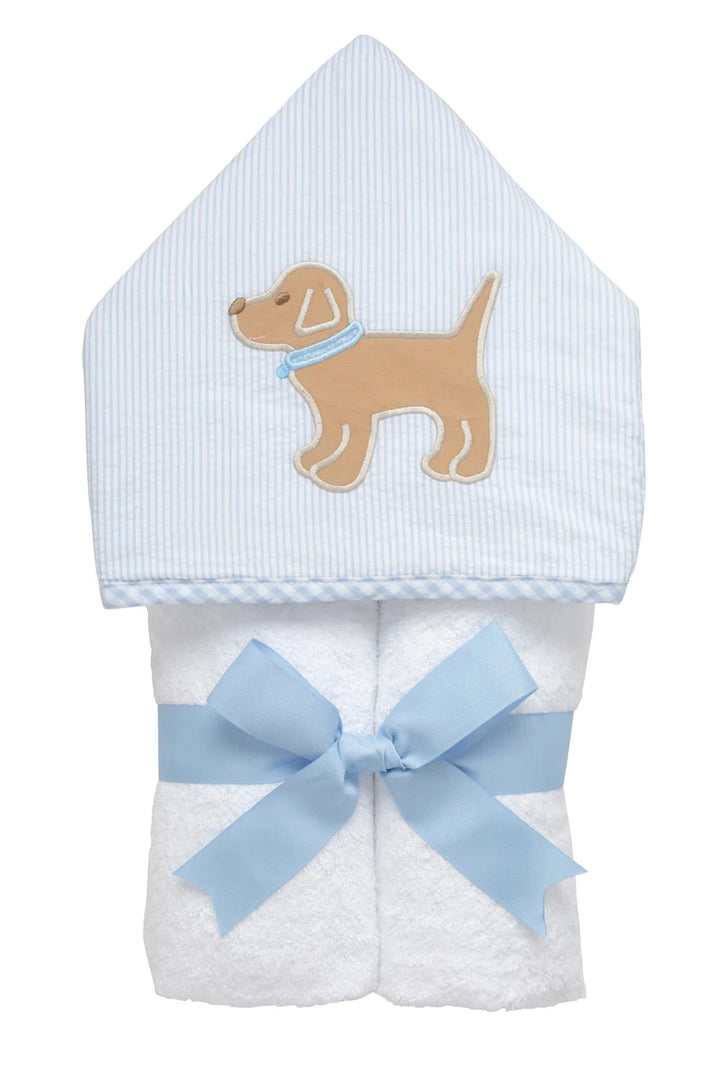 Every Kid Hooded Towel - Applique Hooded Bath Towels 3 Marthas Puppy - Blue 