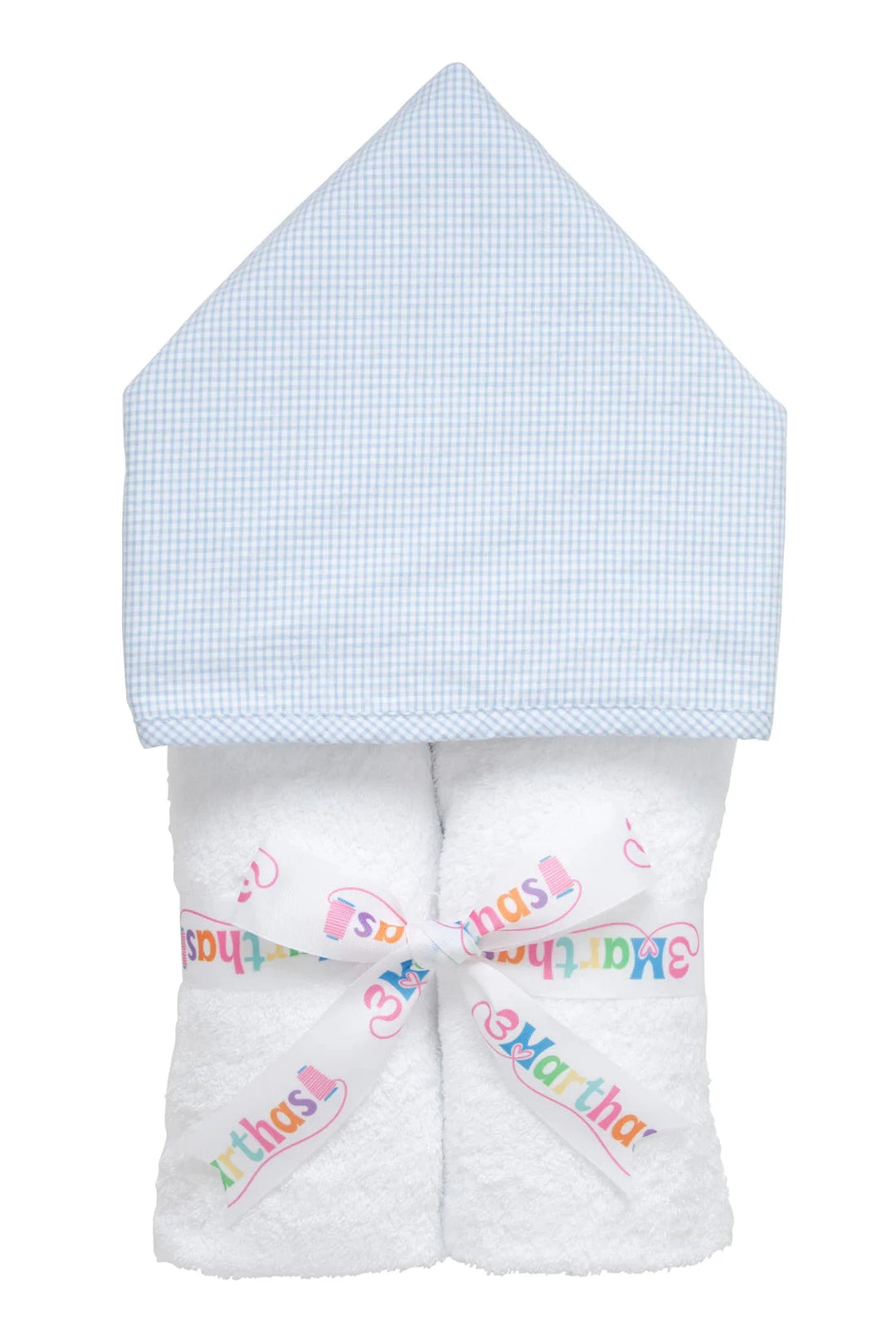 Every Kid Hooded Towel - Monogrammable Hooded Bath Towels 3 Marthas Blue Check 