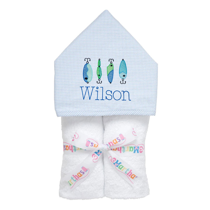 Every Kid Hooded Towel - Monogrammable Hooded Bath Towels 3 Marthas Blue Small Check 