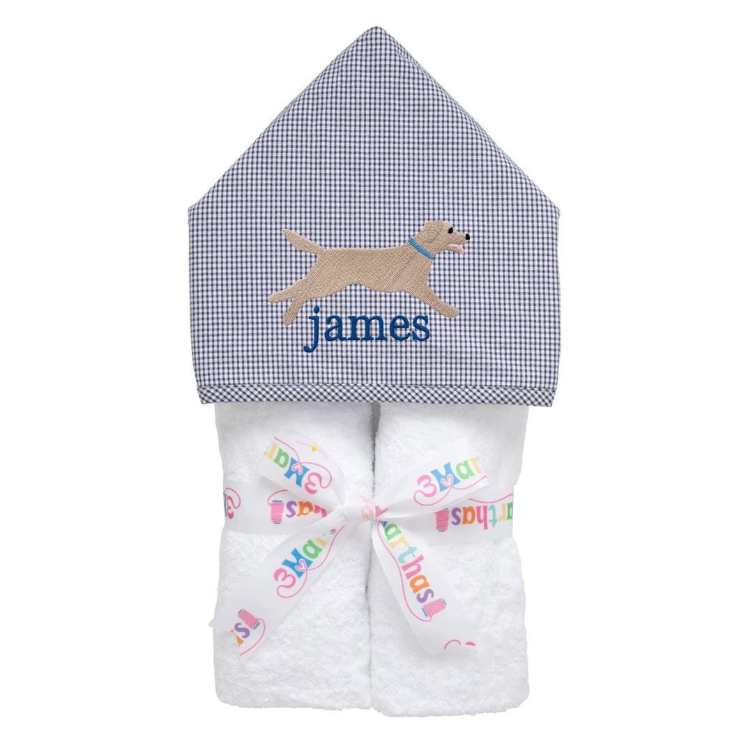 Every Kid Hooded Towel - Monogrammable Hooded Bath Towels 3 Marthas Navy Small Check 