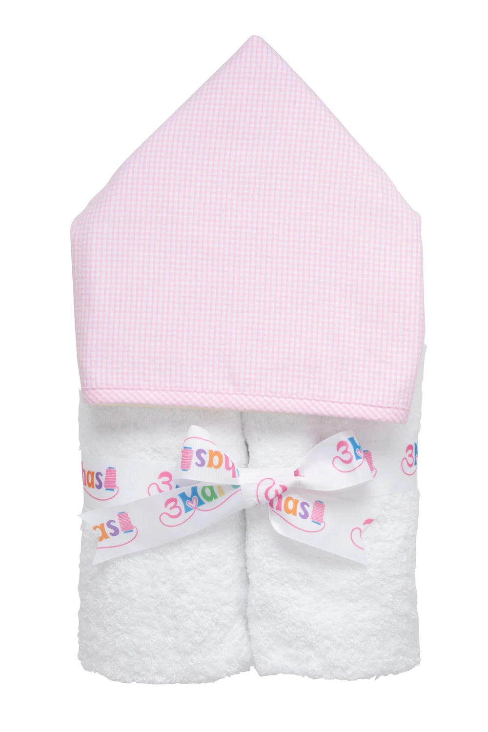 Every Kid Hooded Towel - Monogrammable Hooded Bath Towels 3 Marthas Pink Check 