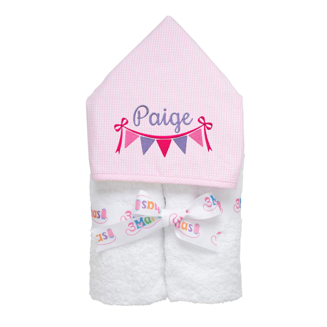 Every Kid Hooded Towel - Monogrammable Hooded Bath Towels 3 Marthas Pink Small Check 