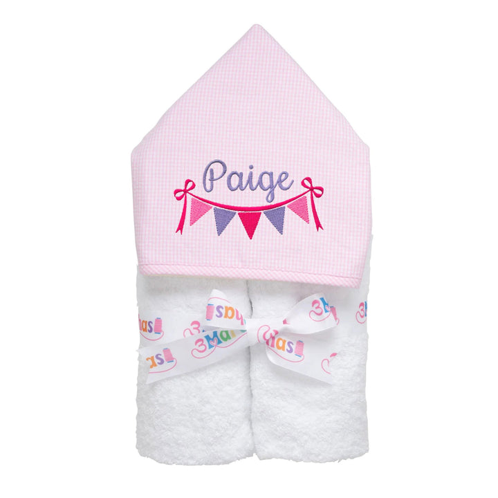 Every Kid Hooded Towel - Monogrammable Hooded Bath Towels 3 Marthas Pink Small Check 