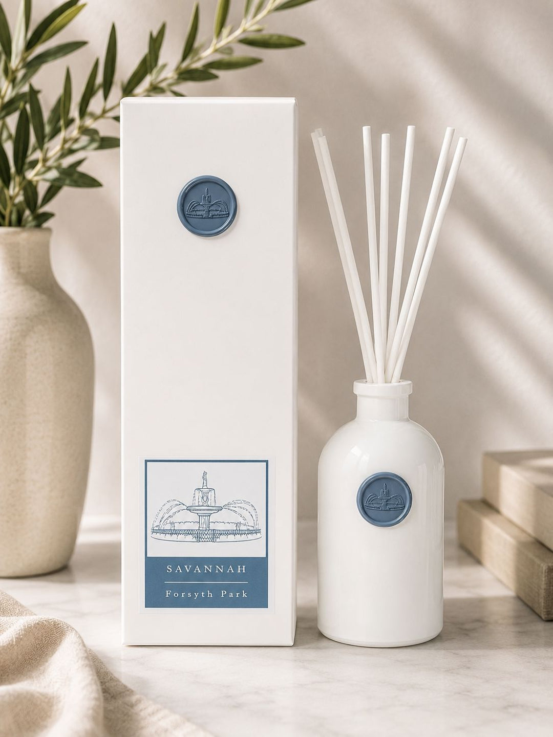 Exclusive Savannah Collection - Diffuser - Forsyth Park Dusty Blue Diffuser Your Name Candles 