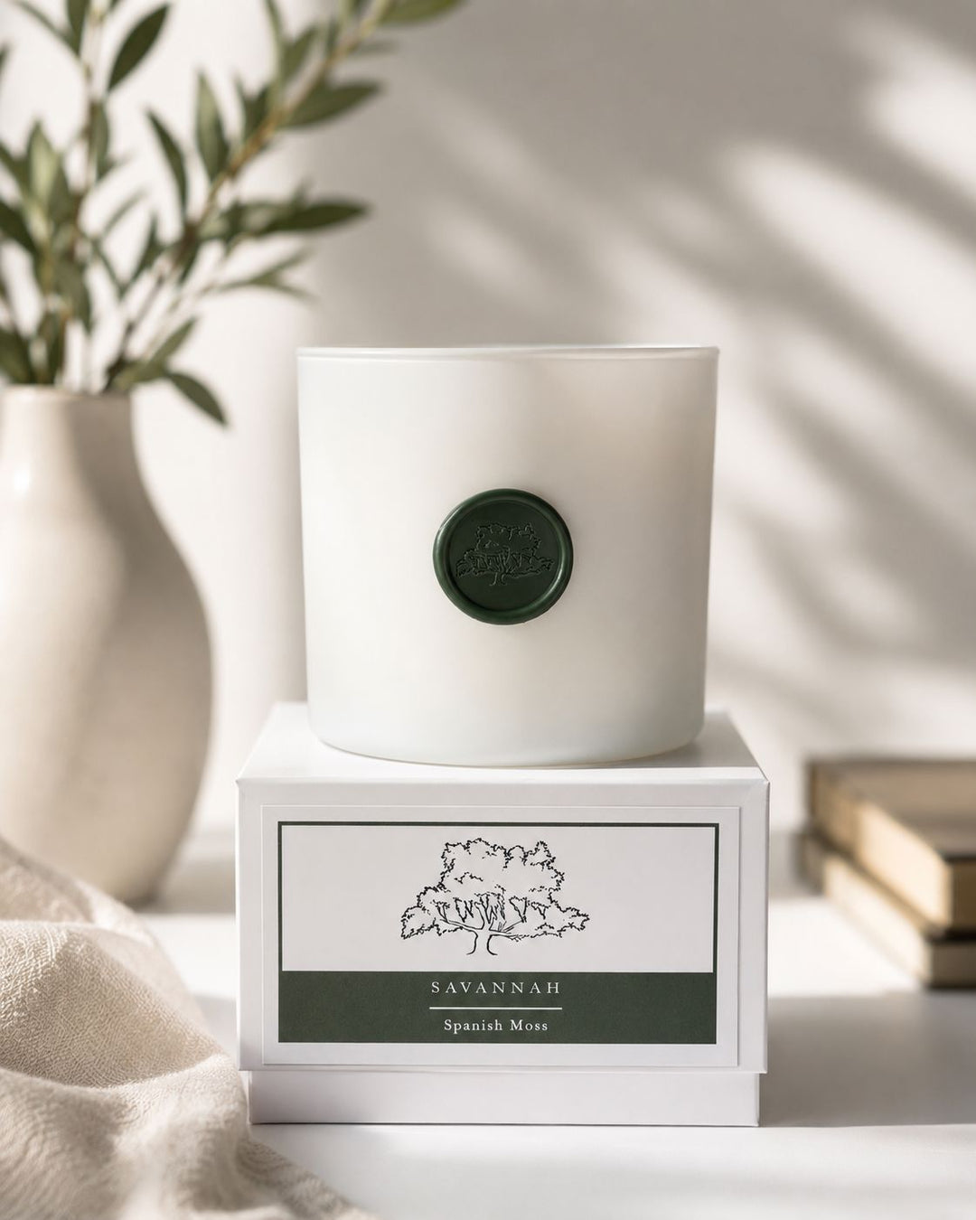 Exclusive Savannah Collection - Large Candle - Spanish Moss Sequoia Candle Your Name Candles 