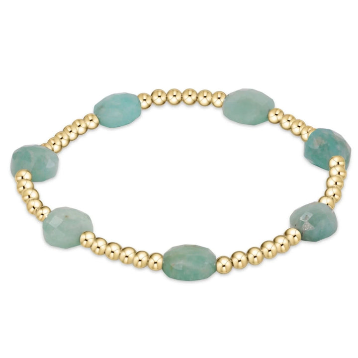 Extends - Admire Gold 3mm Bead Bracelet - Gemstones Womens Bracelet ENewton Amazonite 