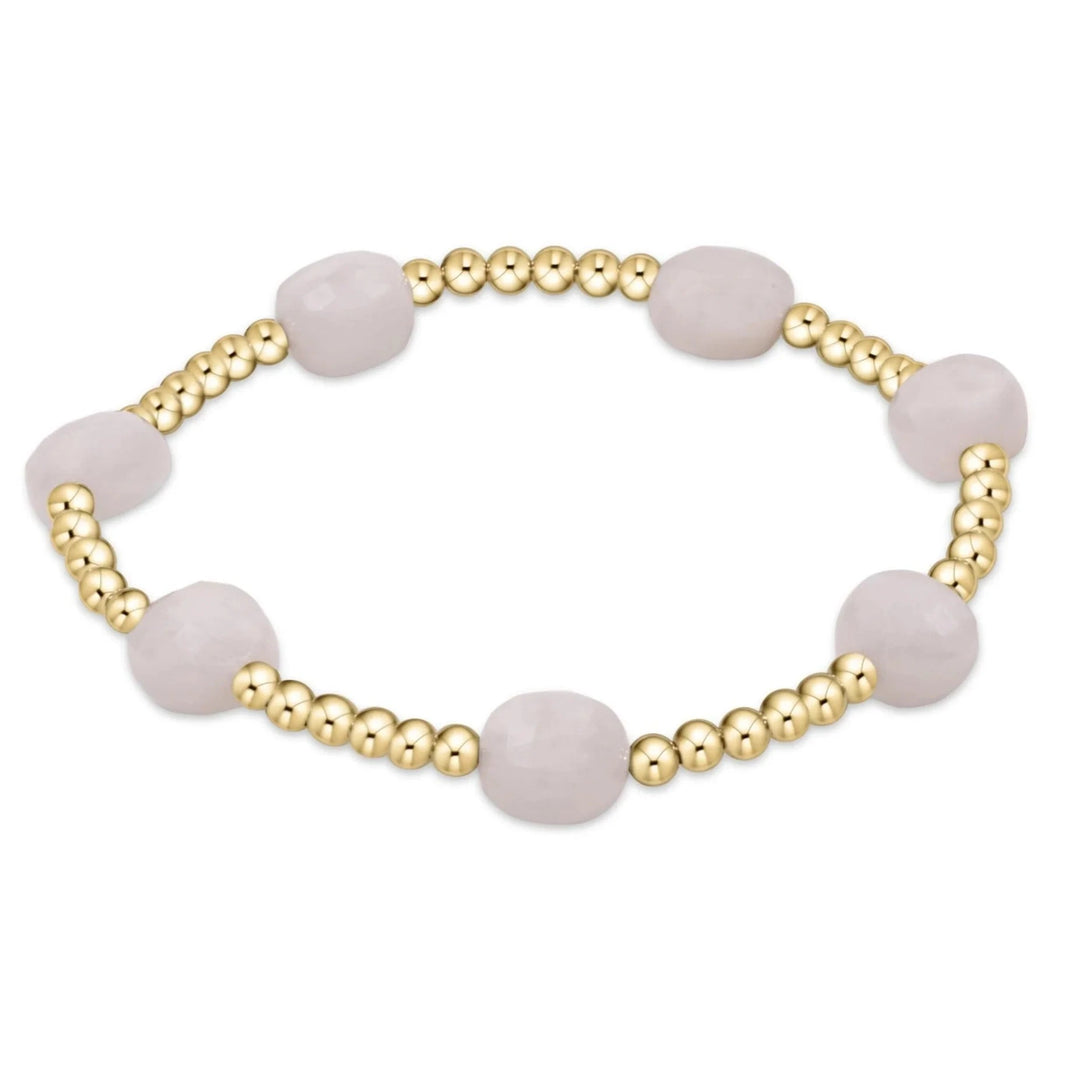 Extends - Admire Gold 3mm Bead Bracelet - Gemstones Womens Bracelet ENewton Moonstone 