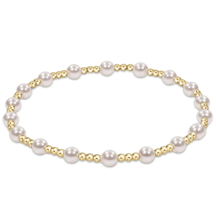 Extends - Classic Sincerity Pattern Bead Bracelet - Pearl Womens Bracelet ENewton 4mm 