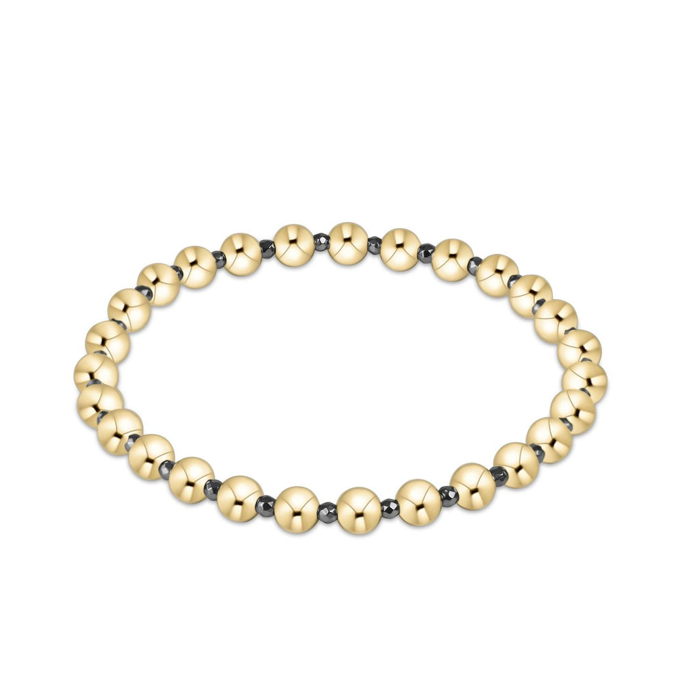 Extends - Faceted Hematite Grateful Pattern 5mm Bead Bracelet Womens Bracelet ENewton Silver 