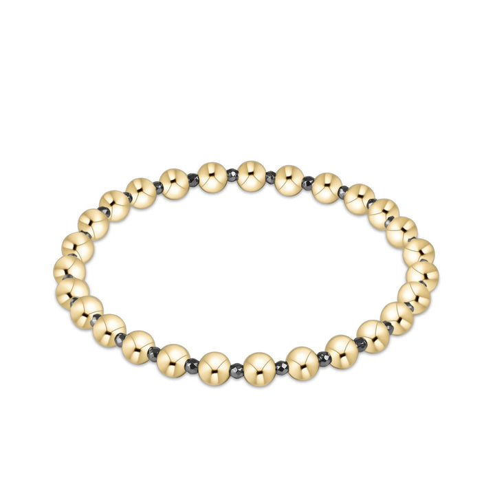 Extends - Faceted Hematite Grateful Pattern 5mm Bead Bracelet Womens Bracelet ENewton Silver 