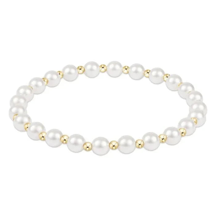 Extends - Grateful Pattern Bead Bracelet - Pearl Womens Bracelet ENewton 5mm 