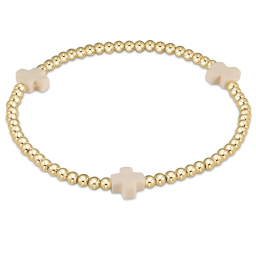 Extends Signature Cross Gold Pattern 3mm Bead Bracelet Bracelet ENewton Off-White 