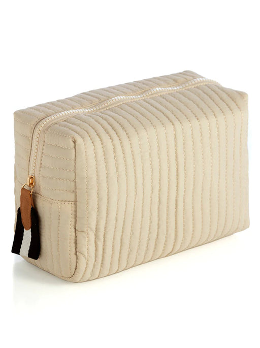Ezra Large Cosmetic Pouch - Ivory Tote Shiraleah 
