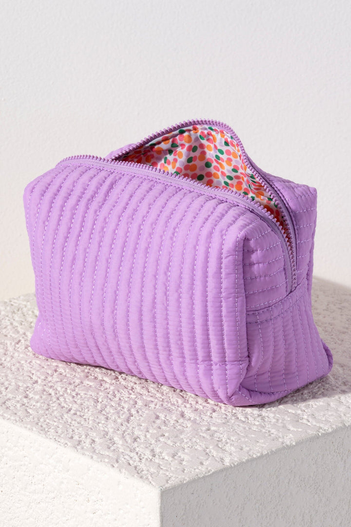 Ezra Large Cosmetic Pouch - Lilac Cosmetic/Accessories Bags Shiraleah 
