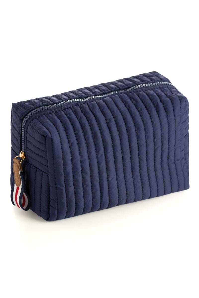 Ezra Large Cosmetic Pouch - Navy Cosmetic Bag Shiraleah 