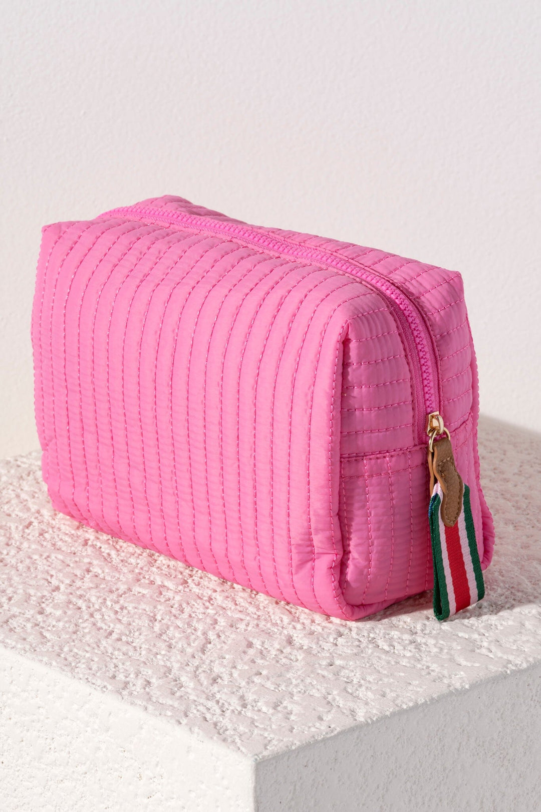 Ezra Large Cosmetic Pouch - Pink Cosmetic/Accessories Bags Shiraleah 