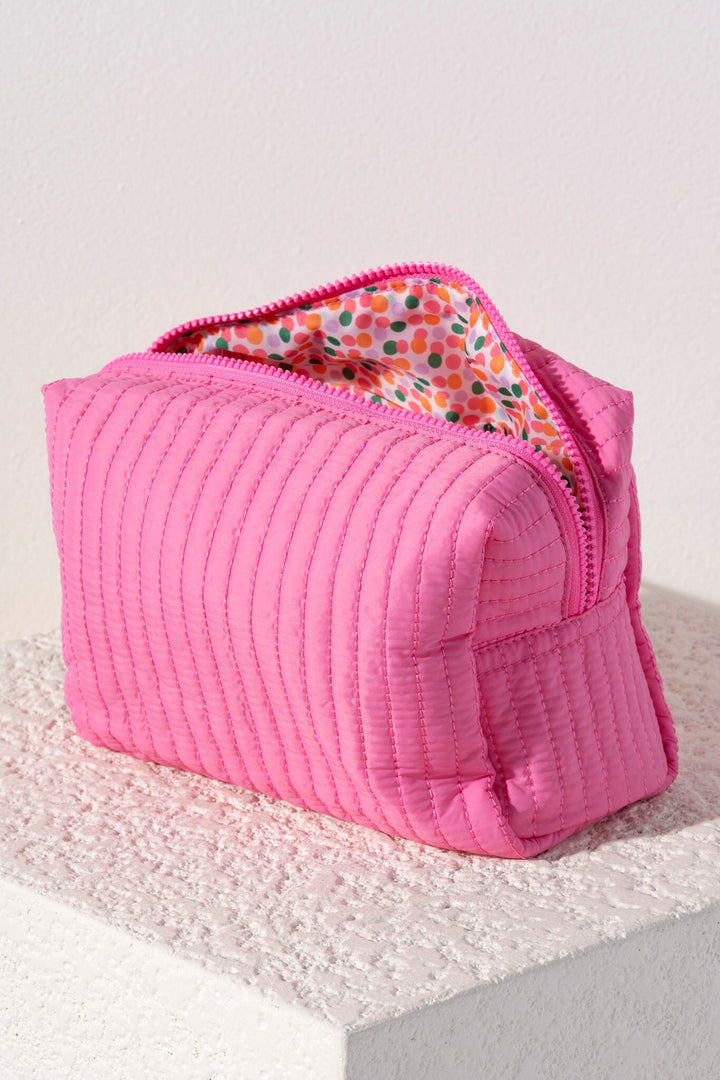 Ezra Large Cosmetic Pouch - Pink Cosmetic/Accessories Bags Shiraleah 