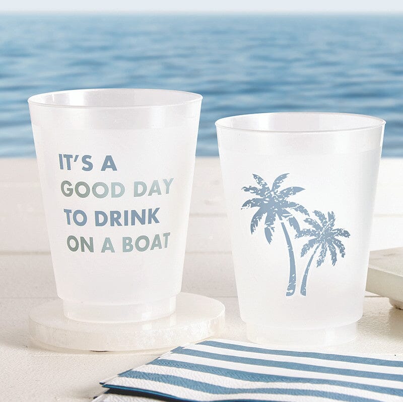 Face to Face Frost Cups - Palm Tree Shatterproof Cups Creative Brands - Santa Barbara Design Studio 