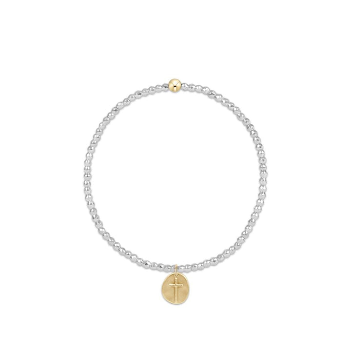 Faceted Hematite 2mm Bead Bracelet - Inspire Gold Charm Womens Bracelet ENewton Bright Silver 