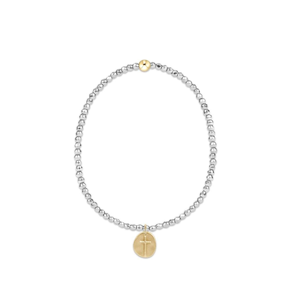 Faceted Hematite 2mm Bead Bracelet - Inspire Gold Charm Womens Bracelet ENewton Silver 