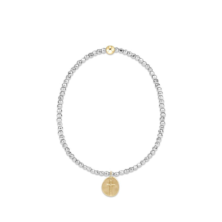 Faceted Hematite 2mm Bead Bracelet - Inspire Gold Charm Womens Bracelet ENewton Silver 
