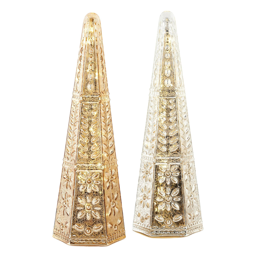 Faceted Lighted Trees Christmas Decor Two's Company 