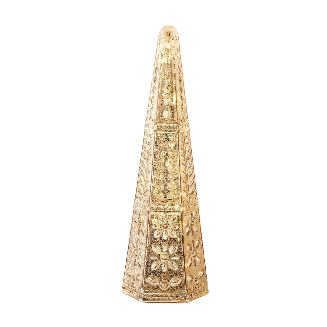 Faceted Lighted Trees Christmas Decor Two's Company Gold 
