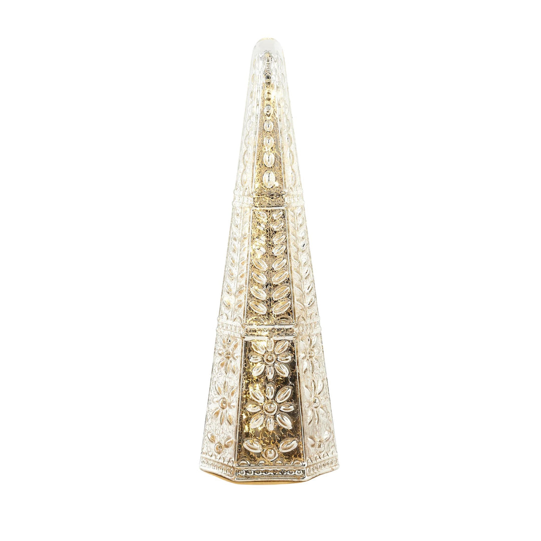 Faceted Lighted Trees Christmas Decor Two's Company Silver 