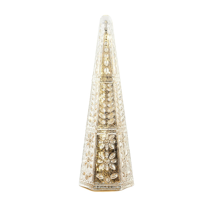 Faceted Lighted Trees Christmas Decor Two's Company Silver 