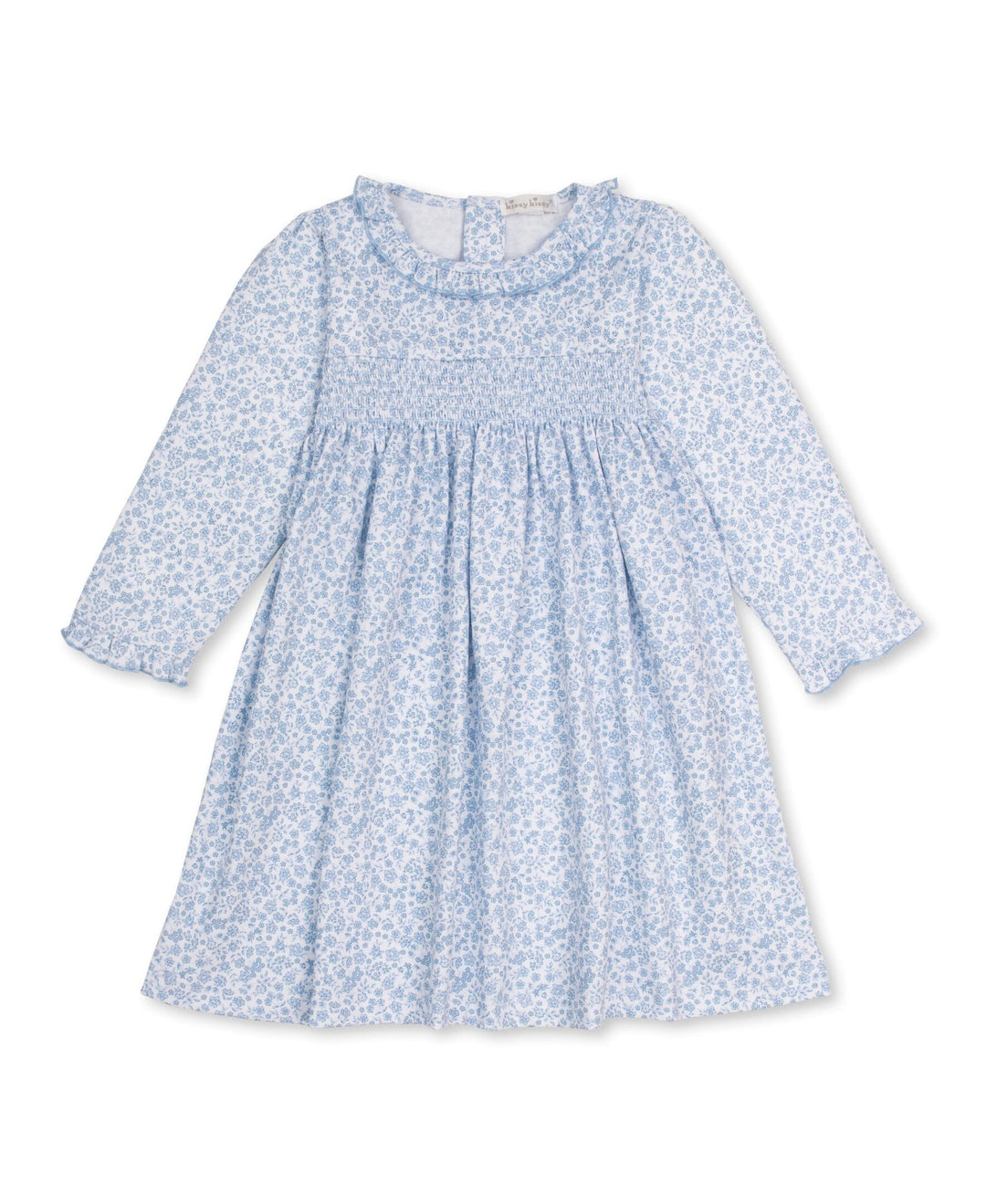 Fall Blooms Blue Smocked Dress Girl Dress Kissy Kissy 