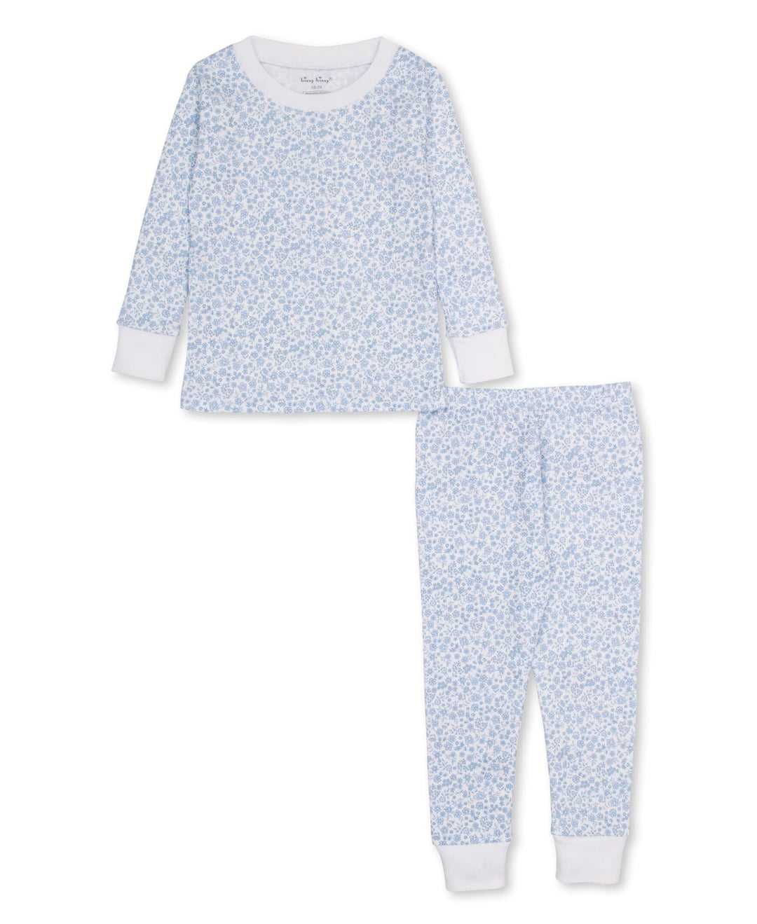 Fall Blooms Pajama Set - Light Blue Girl Pajamas Kissy Kissy 